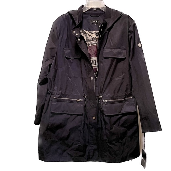 Dkny Jackets & Blazers - SOLD⭐️DKNY Navy Water Repellent Trench Coat (Plus Size 3X) NWT